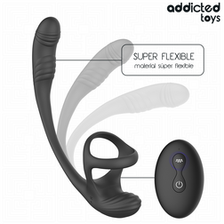 Plug vibrant rotatif en silicone souple et flexible