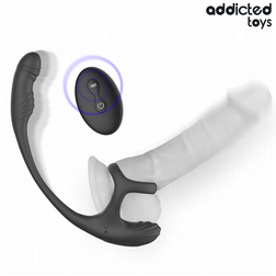 Plug vibrant rotatif 360 avec cockring et télécommande sans fil