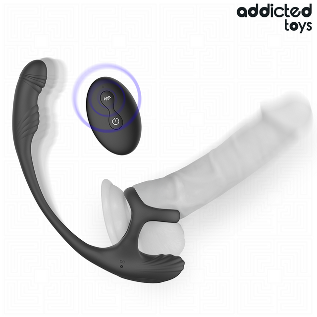 ADDICTED TOYS PLUG ANAL AVEC VIBRATION ONDULATION A 360 ET STIMULATEUR DE TESTICULES