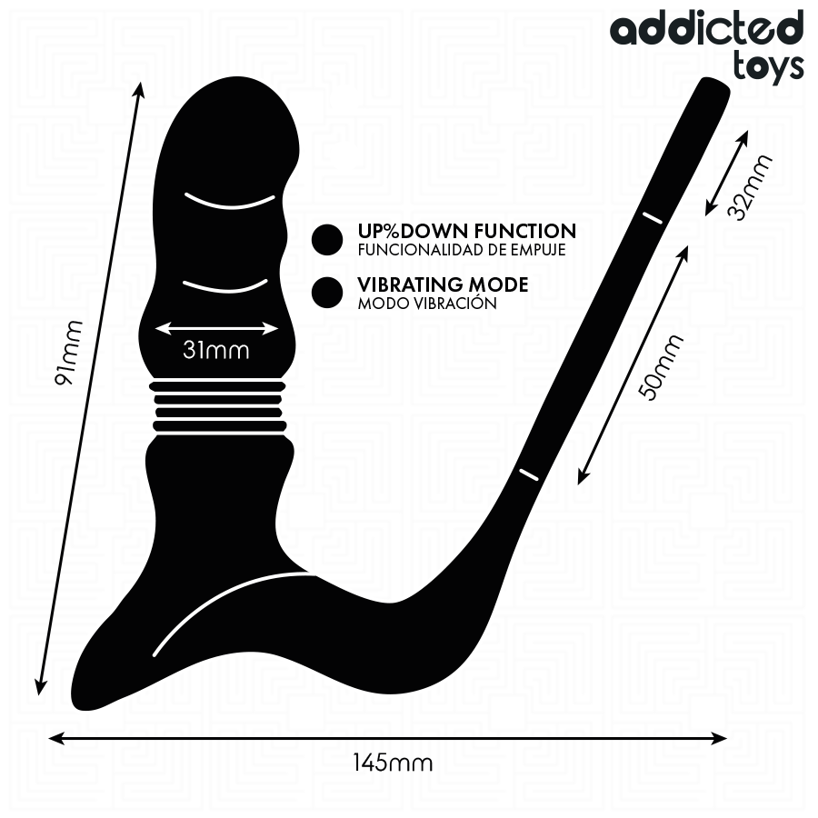 Cockring double avec stimulateur prostate va-et-vient — texture visible
