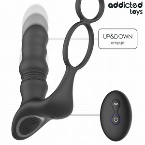 Cockring double avec stimulateur prostate va-et-vient — en situation