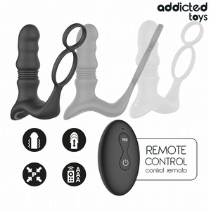 Cockring double avec stimulateur prostate va-et-vient — vue détaillée