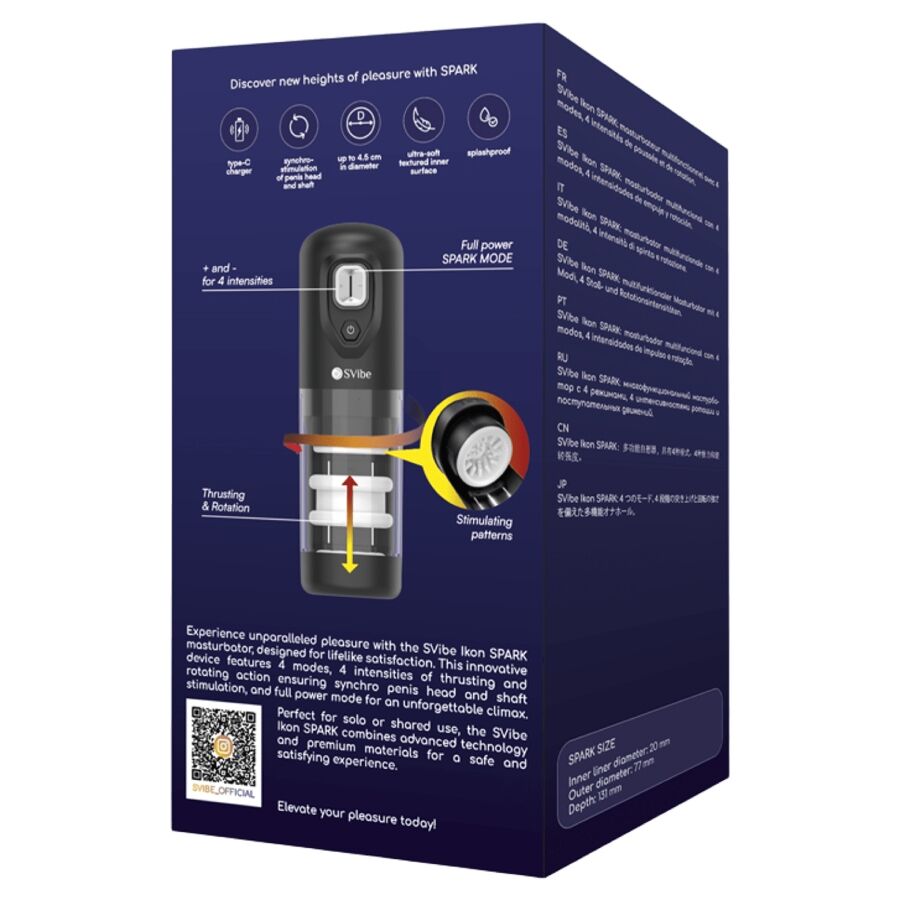 Masturbateur va-et-vient + rotation synchronisés rechargeable USB-C — emballage