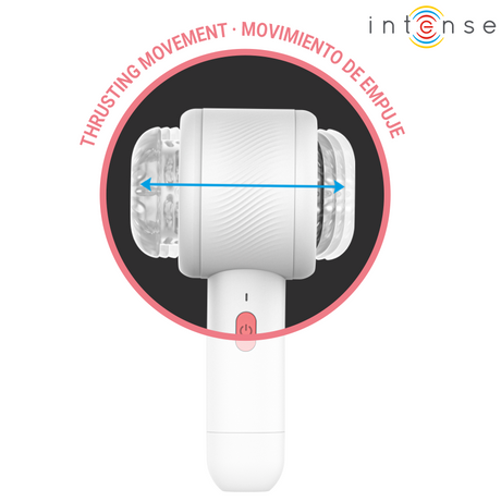Focus sur le mouvement de va-et-vient du masturbateur automatique Griffin