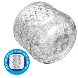 Masturbateur double orifice et logo matière souple