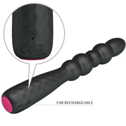 Détail de la base du chapelet anal vibrant avec port de charge