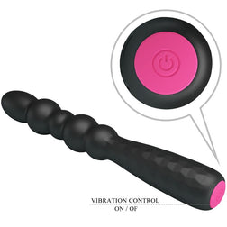 Gros plan sur le bouton de contrôle du chapelet anal vibrant