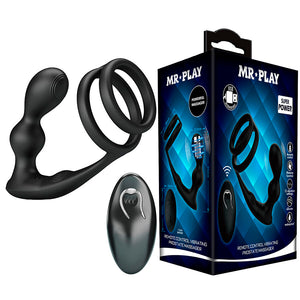 Plug vibrant + cockring avec télécommande sans fil