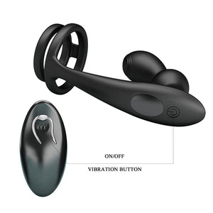 Plug vibrant + cockring avec télécommande sans fil