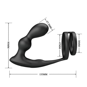 Plug vibrant + cockring avec télécommande sans fil