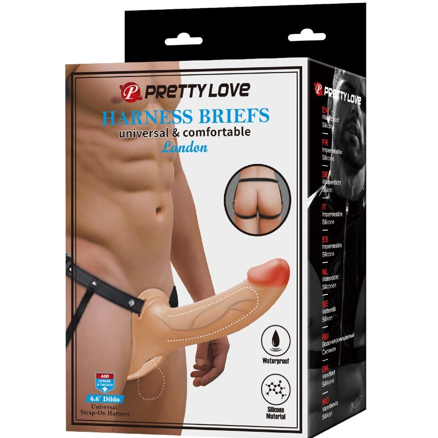 Harnais avec gode silicone creux — emballage