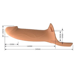 Harnais avec gode silicone creux — texture visible
