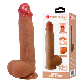 Pretty Love Orton ultra-realistic long silicone suction-cup dildo, flesh colour, 23.5 cm × Ø 4.9 cm, 23.5 cm