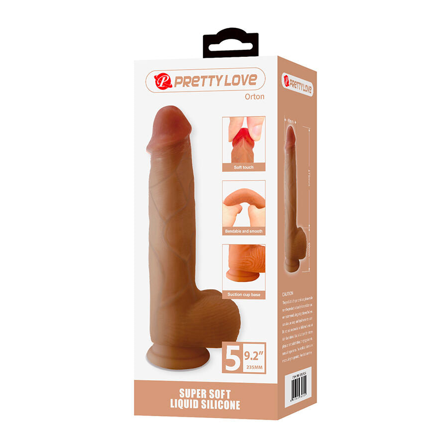 Ultra-Realistic Long Suction-Cup Dildo 23.5 cm × Ø 4.9 cm — Orton