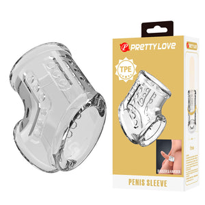 Gaine pénis modèle Penis Sleeve en TPE transparent pour le plaisir intime.