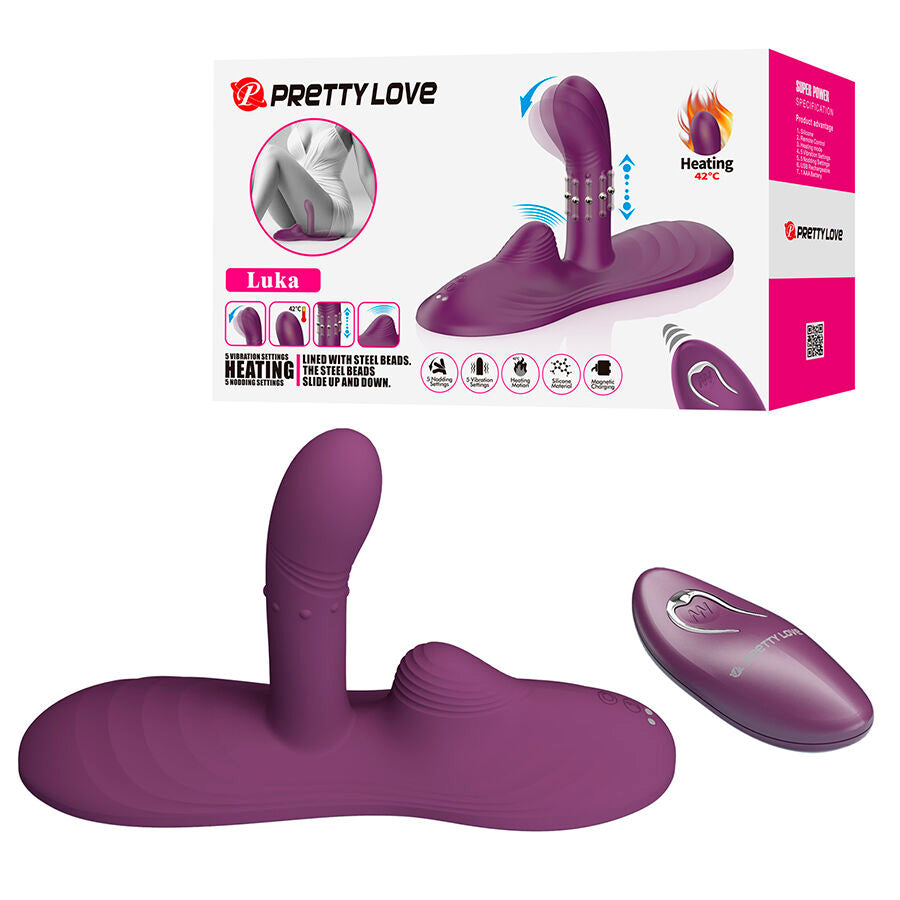 PRETTY LOVE LUKA VIBRATEUR A POSITION ASSISE AVEC EFFET CHAUFFANT ET TELECOMMANDE