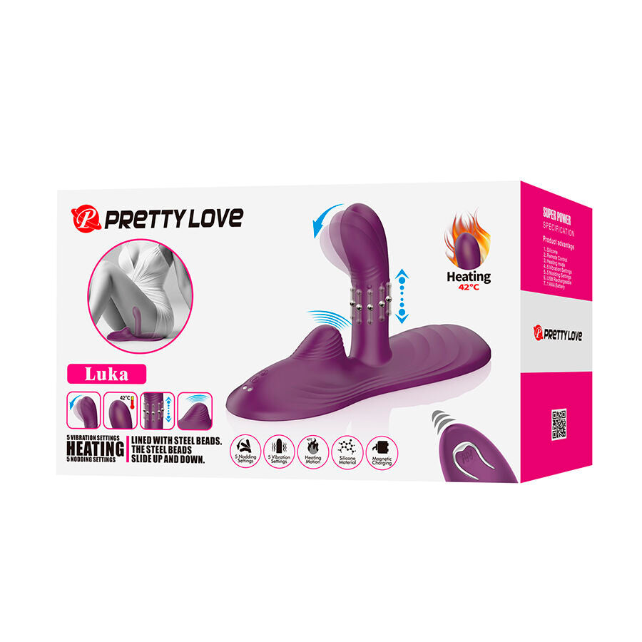 PRETTY LOVE LUKA VIBRATEUR A POSITION ASSISE AVEC EFFET CHAUFFANT ET TELECOMMANDE