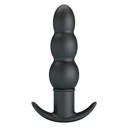 Vue de profil du plug anal vibrant en silicone noir