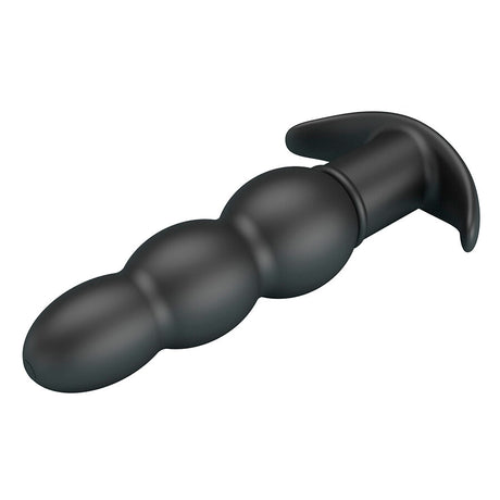 Vue inclinée du plug anal vibrant avec base en T