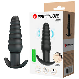 Plug anal vibrant en silicone noir avec sa boîte de présentation