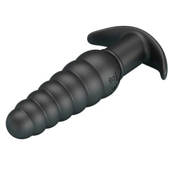 Vue inclinée du plug anal vibrant avec sa base T-stop