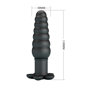 Plug anal vibrant silicone 10 modes base ventouse 11,7 cm — présentation
