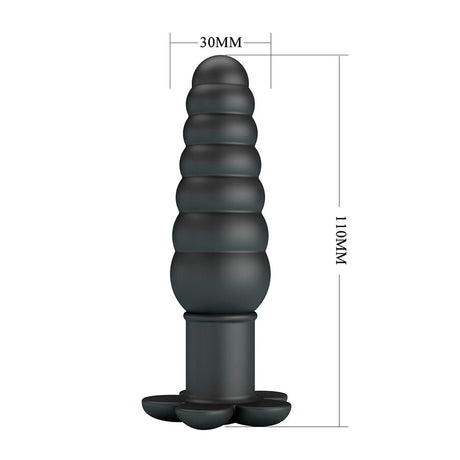 Plug anal vibrant silicone 10 modes base ventouse 11,7 cm — présentation