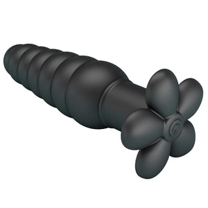 Plug anal vibrant silicone 10 modes base ventouse 11,7 cm — en situation