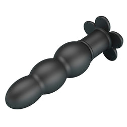 Vue latérale du plug anal vibrant en silicone noir