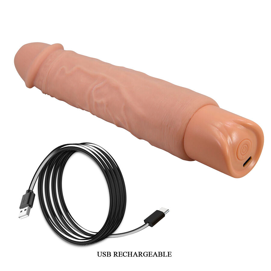 Gode vibrant réaliste charnu 23,8 cm — détail matière