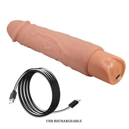 Fleshy realistic vibrating dildo 23,8 cm — Rufus — material detail