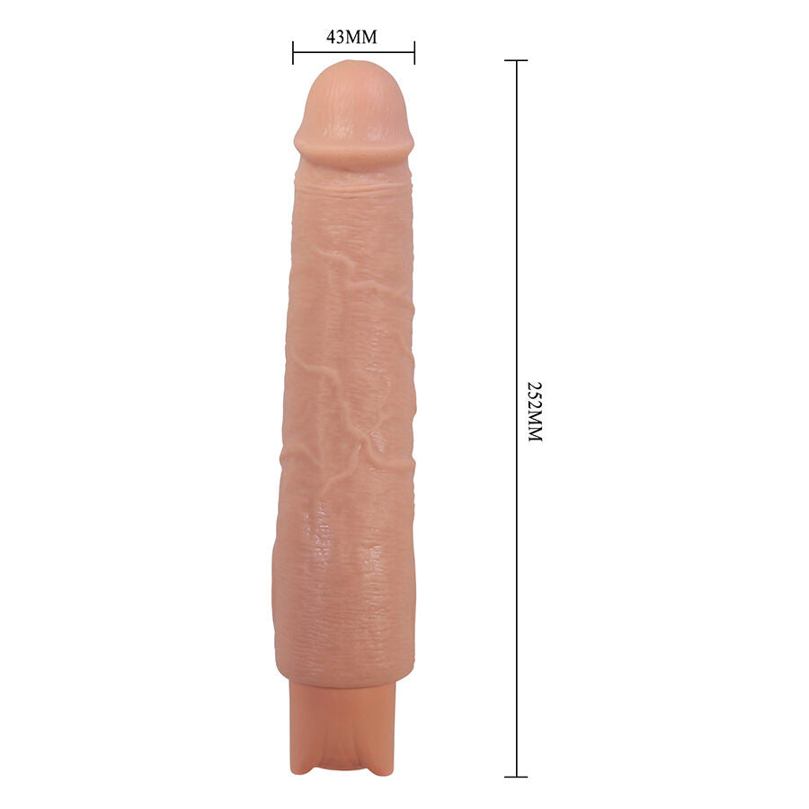 Large realistic vibrating dildo 25.2 cm, presentation