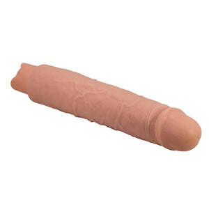 Large realistic vibrating dildo 25.2 cm, in use