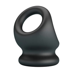 Cockring + poche ballsack silicone souple — gros plan
