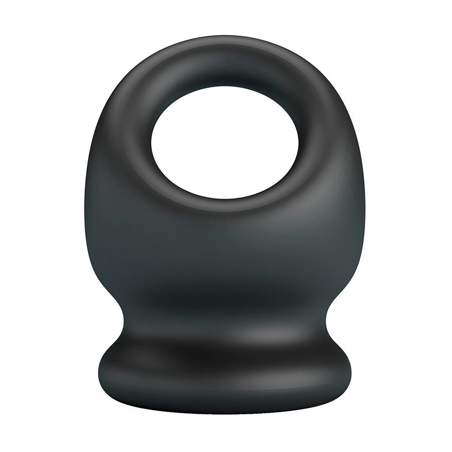 Cockring + poche ballsack silicone souple — vue de profil