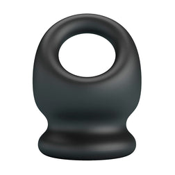 Cockring + poche ballsack silicone souple — vue de profil