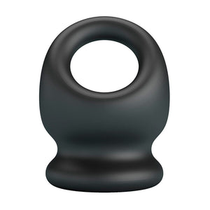 Cockring + poche ballsack silicone souple — vue de profil