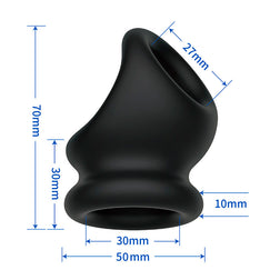 Cockring + poche ballsack silicone souple — texture visible
