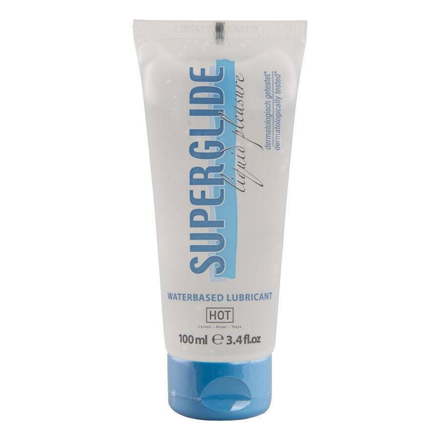 Lubrifiant super glissant et longue durée 100 ml — Superglide · Hot · Base eau