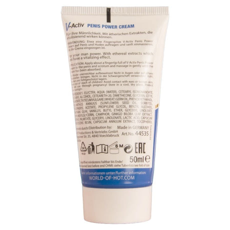 HOT CREME STIMULANTE POUR LE PENIS V ACTIV POUR HOMMES 50 ML