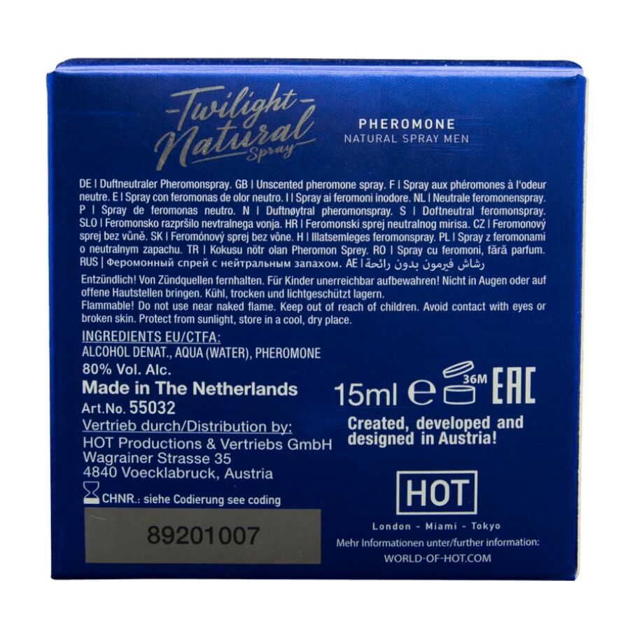 Parfum phéromones homme 15 ml format voyage — emballage