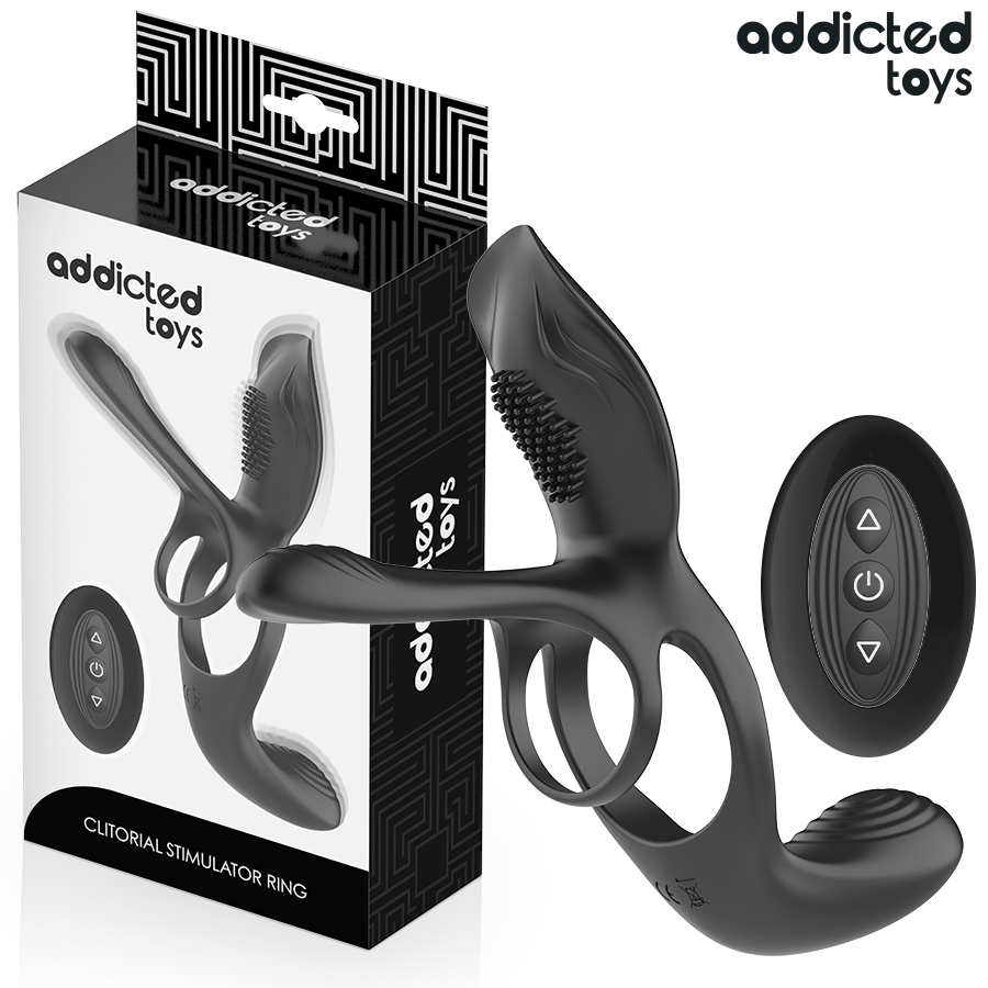 ADDICTED TOYS ANNEAU DOUBLE PENIS AVEC STIMULATEUR CLITORIAL