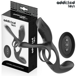 ADDICTED TOYS ANNEAU DOUBLE PENIS AVEC STIMULATEUR CLITORIAL