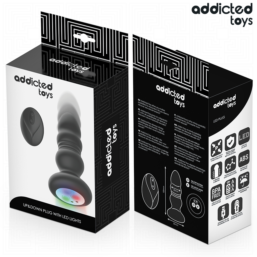 ADDICTED TOYS PLUG ANAL ROTATIF ET VIBRANT TELECOMMANDE AVEC LUMIERE LED