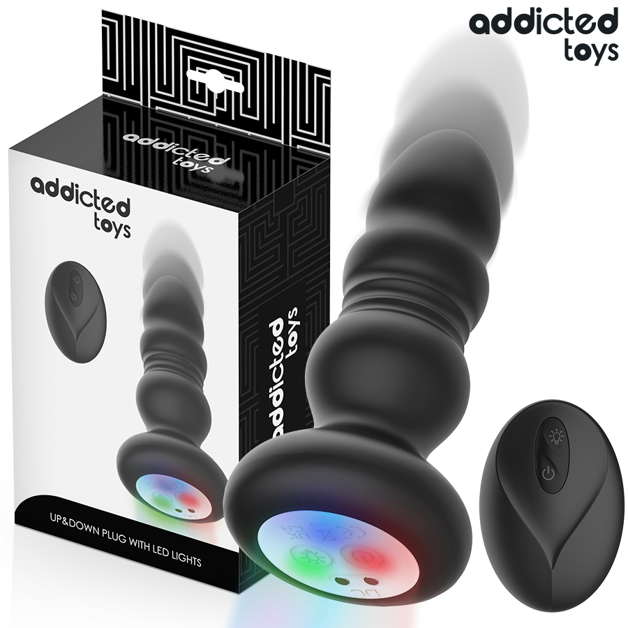 ADDICTED TOYS PLUG ANAL ROTATIF ET VIBRANT TELECOMMANDE AVEC LUMIERE LED