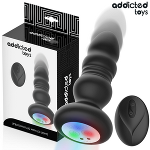 ADDICTED TOYS PLUG ANAL ROTATIF ET VIBRANT TELECOMMANDE AVEC LUMIERE LED