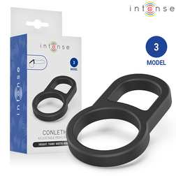 Cockring modèle Conleth Modèle 3 en Silicone noir pour le plaisir intime