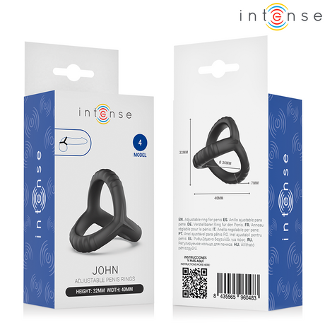 INTENSE JOHN ANNEAU TRIPLE AJUSTABLE POUR LE PENIS MODELE 4