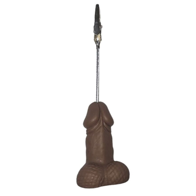 Accessoire modèle Pince porte photo pénis, ton foncé pour le plaisir intime.