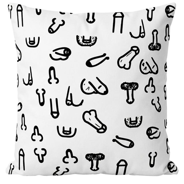 DIABLO PICANTE COUSSIN PENIS BLANC 30 X 30